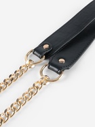 Ручка для сумки, с плоскими цепочками и карабинами, 120×3 см, цвет чёрный, золотой - Фото 3