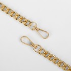 Ручка для сумки, с плоскими цепочками и карабинами, 120×3 см, цвет чёрный, золотой - Фото 4