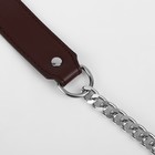 Ручка для сумки, с плоскими цепочками и карабинами, 120 × 3 см, цвет коричневый/серебряный - фото 8801120