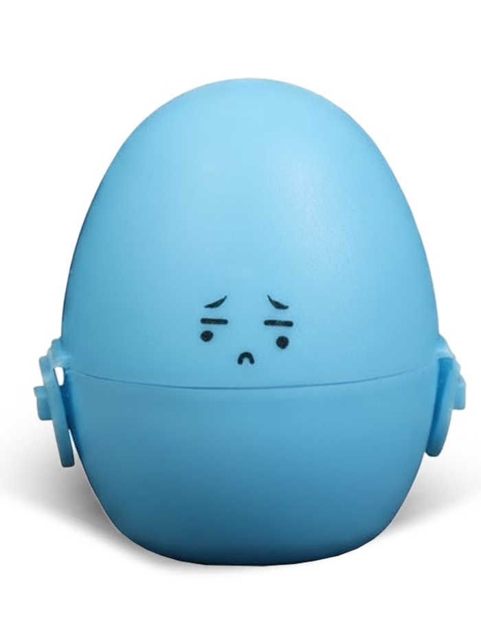 Мастурбатор EGG рельефный, в футляре для хранения, синий - Фото 1