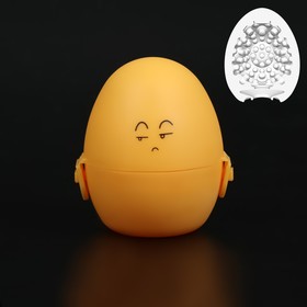 Мастурбатор EGG рельефный, в футляре для хранения, желтый 9921247