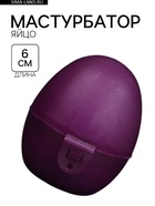 Мастурбатор яйцо, рельефный, в футляре для хранения, фиолетовый - Фото 1