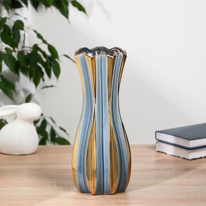 Ваза «Поли», h=29.5 см, керамика, голубая - Фото 1