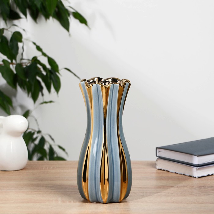 Ваза «Поли», h=23.5 см, керамика, голубая - Фото 1