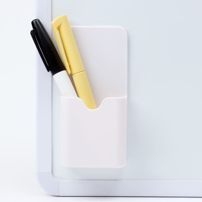 Магнитная универсальная подставка для маркеров и губок белого цвета "Классика" 3х5.5х12 см - Фото 1