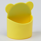 Магнитная универсальная подставка для маркеров и губок "Мишка" жёлтый цвет 4х9х10см - Фото 3