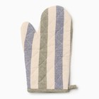 Варежка-прихватка Доляна «Полоса», син/зел, 28×17 см, 50% п/э, 50% хлопок 10103121