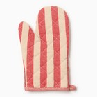 Набор кухонный «Доляна. Полоса», красный, варежка-прихватка, прихватка - Фото 2