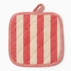 Набор кухонный «Доляна. Полоса», красный, варежка-прихватка, прихватка - Фото 4