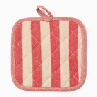 Набор кухонный «Доляна. Полоса», красный, варежка-прихватка, прихватка - Фото 5