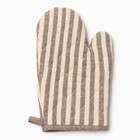 Варежка-прихватка «Доляна. Полоса», коричневая, 25×17 см, 50% п/э, 50% хлопок - Фото 2
