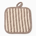 Прихватка «Доляна. Полоса», коричневая, 17×17 см, 50% п/э, 50% хлопок - Фото 2