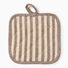 Прихватка «Доляна. Полоса», коричневая, 17×17 см, 50% п/э, 50% хлопок - Фото 3