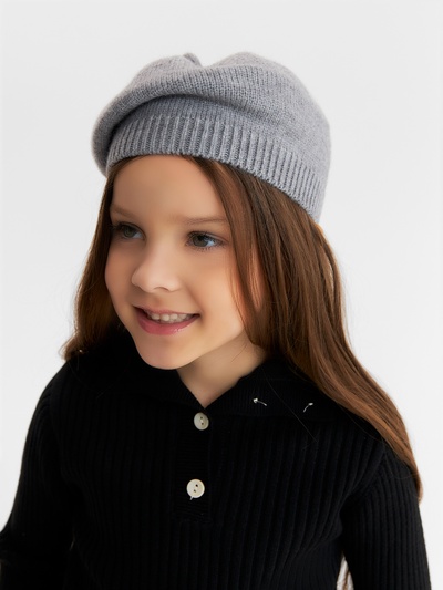 Берет для девочки MINAKU, серый-меланж, размер 50