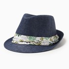 Шляпа мужская MINAKU, цвет синий, р-р 58 - фото 321032607