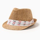 Шляпа мужская MINAKU, цвет светло-коричневый, р-р 58 - фото 321032611