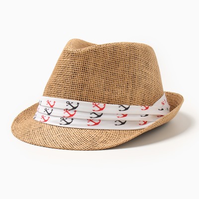 Шляпа мужская MINAKU, цвет светло-коричневый, р-р 58