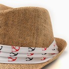 Шляпа мужская MINAKU, цвет светло-коричневый, р-р 58 - Фото 3