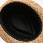 Шляпа мужская MINAKU, цвет светло-коричневый, р-р 58 - Фото 4