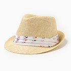 Шляпа мужская MINAKU, цвет молочный, р-р 58 - фото 300854544