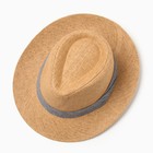 Шляпа мужская MINAKU, цвет светло-коричневый, р-р 58 - Фото 2