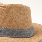 Шляпа мужская MINAKU, цвет светло-коричневый, р-р 58 - Фото 3