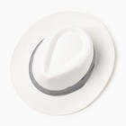 Шляпа мужская MINAKU, размер 58, белая - фото 24553226