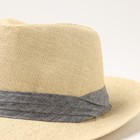 Шляпа мужская MINAKU, цвет бежевый, р-р 58 - Фото 3