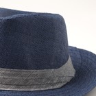 Шляпа мужская MINAKU, цвет синий, р-р 58 - Фото 3