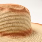 Шляпа женская плетёная MINAKU, коричневая, размер 58 - Фото 5