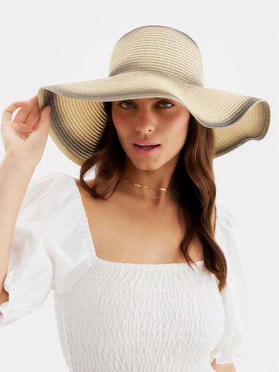 Шляпа женская MINAKU, чёрная, молочный, размер 58