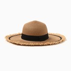 Шляпа женская MINAKU, цв.светло-коричневый, р-р 58 - фото 297537453