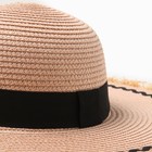 Шляпа женская плетёная с бахромой MINAKU, розовая, размер 58 - Фото 5