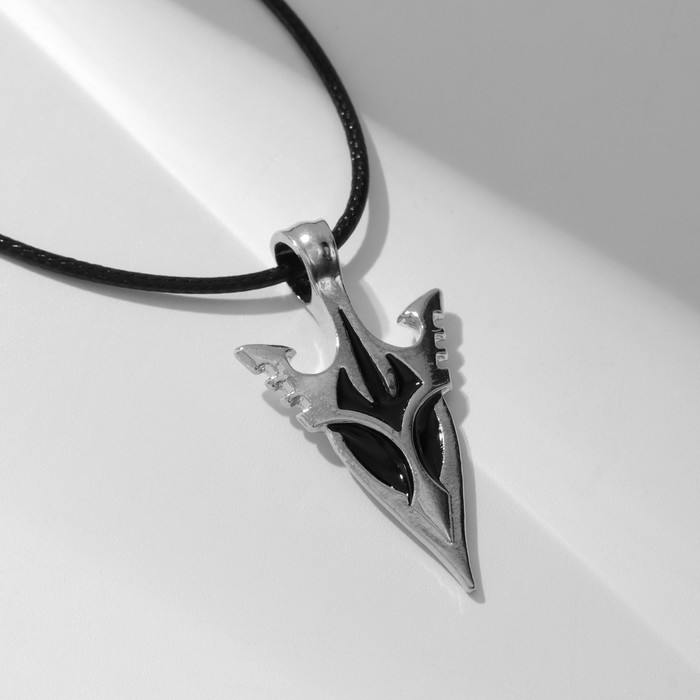 Кулон мужской "Символ", цвет чернёное серебро на чёрном шнурке, 50 см