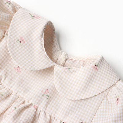 Платье для девочки «Крошка Я. Цветочки», рост 74-80 см, бежевое