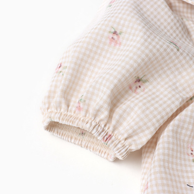 Платье для девочки «Крошка Я. Цветочки», рост 74-80 см, бежевое