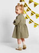 Платье Крошка Я "Клетка", рост 80-86, зеленый - фото 808379750