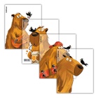 Набор обложек для тетрадей и дневников, ПП 12 шт., 212×347 мм, 80 мкм, ErichKrause «Happy Capy», прочные швы, микс - Фото 1