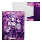 Папка на резинке A4, 550 мкм, ErichKrause "Manga (Lilac)", до 300 листов, тиснение "песок" - фото 12010265