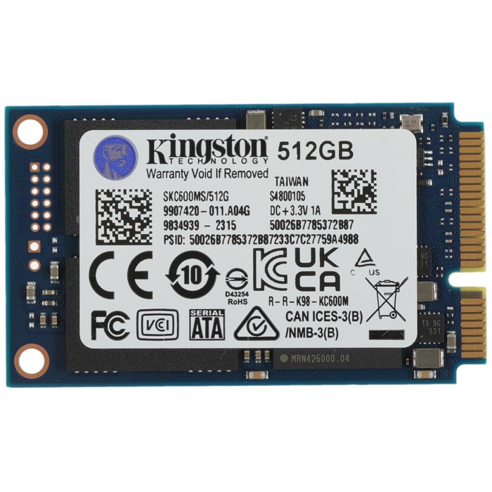 Накопитель SSD Kingston mSATA 512GB SKC600MS/512G KC600 mSATA - Фото 1