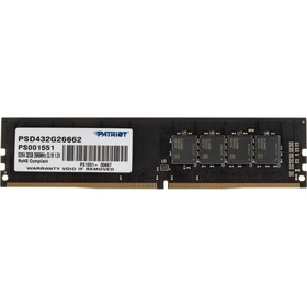 Память DDR4 32GB 2666MHz Patriot PSD432G26662 Signature RTL PC4-21300 CL19 DIMM 288-pin 1.2   102936 10293648