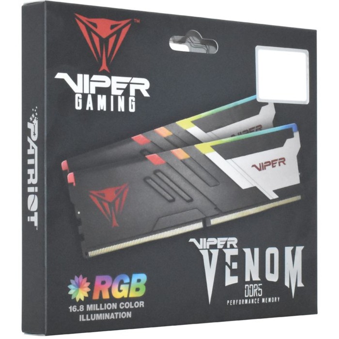 Память DDR5 2x16GB 7400MHz Patriot PVVR532G740C36K Viper Venom RGB RTL Gaming PC5-59200 CL3   102936 - фото 51540090