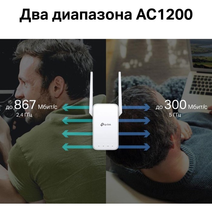 Повторитель беспроводного сигнала TP-Link RE315 AC1200 10/100BASE-TX белый - фото 51557526