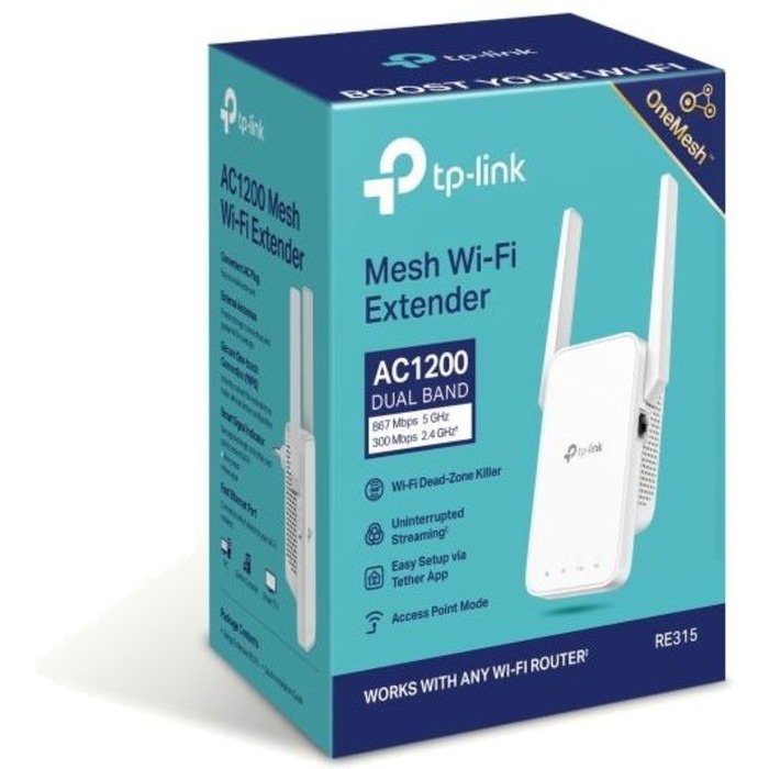 Повторитель беспроводного сигнала TP-Link RE315 AC1200 10/100BASE-TX белый - фото 51557528