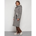 Пальто утепленное зимнее женское, размер 46, цвет хаки - Фото 2