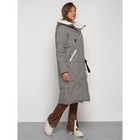 Пальто утепленное зимнее женское, размер 46, цвет хаки - Фото 3