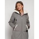Пальто утепленное зимнее женское, размер 46, цвет хаки - Фото 27