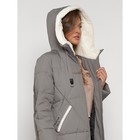 Пальто утепленное зимнее женское, размер 46, цвет хаки - Фото 10
