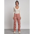 Брюки утеплённые женские, размер 42, цвет светло-коричневый - Фото 1