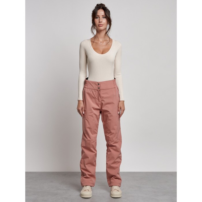 Брюки утеплённые женские, размер 42, цвет светло-коричневый